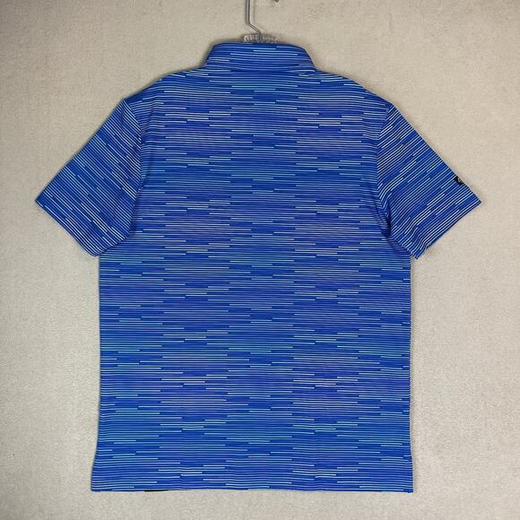 Sunday Swagger Polo Shirt Mens M Blue Striped Golf Performance Short Sleeve NWT - Picture 11 of 12